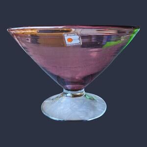 Vintage1980s Blenko Dusty Rose Centerpiece Bowl